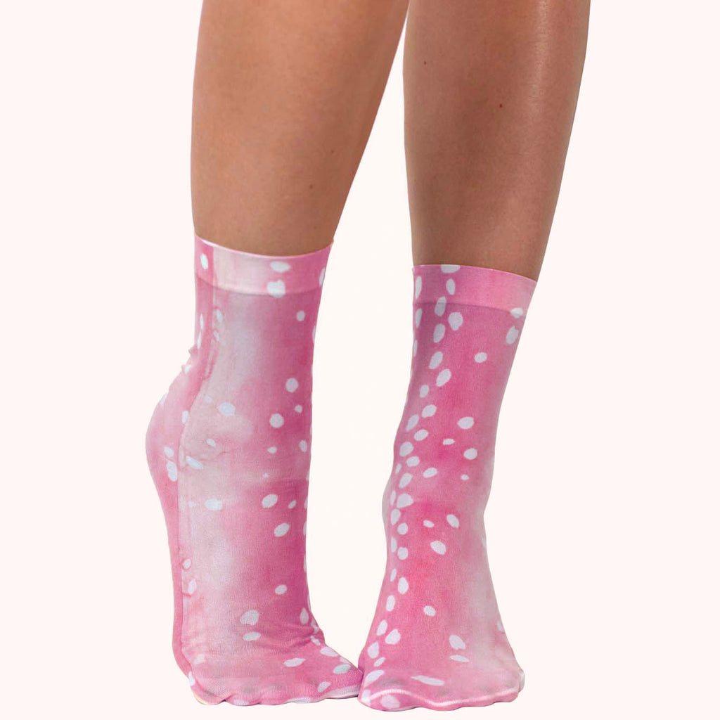 Pink Bambi ankle socks