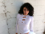 WHITE CUTOUT LONG SLEEVE ARCHIVE