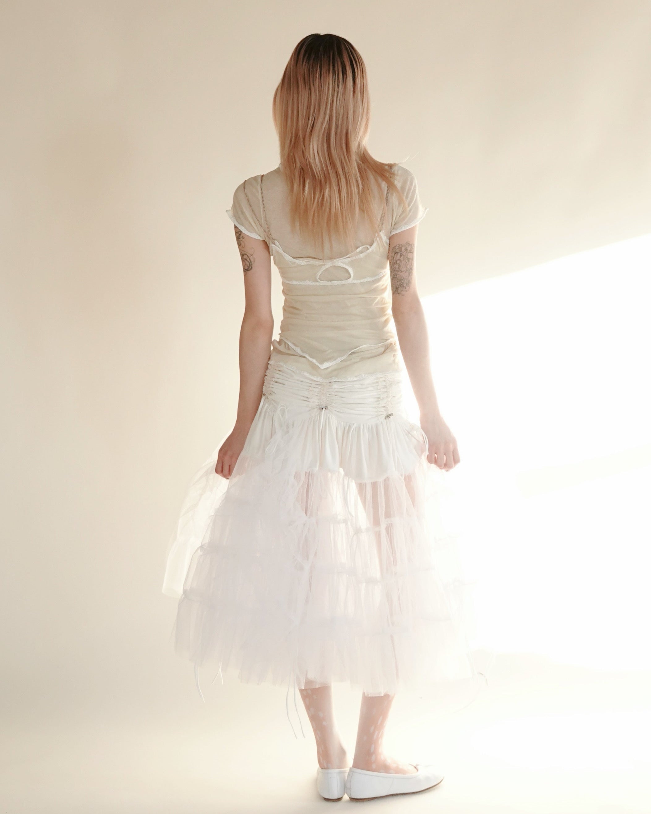 gathered tule skirt