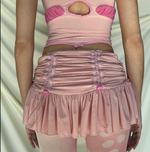 PINK GATHERED MINI SKIRT ARCHIVE