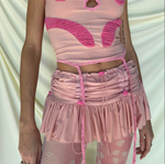 PINK GATHERED MINI SKIRT ARCHIVE