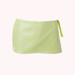Sherbet Green Eco-Leather Mini Wrap Skirt