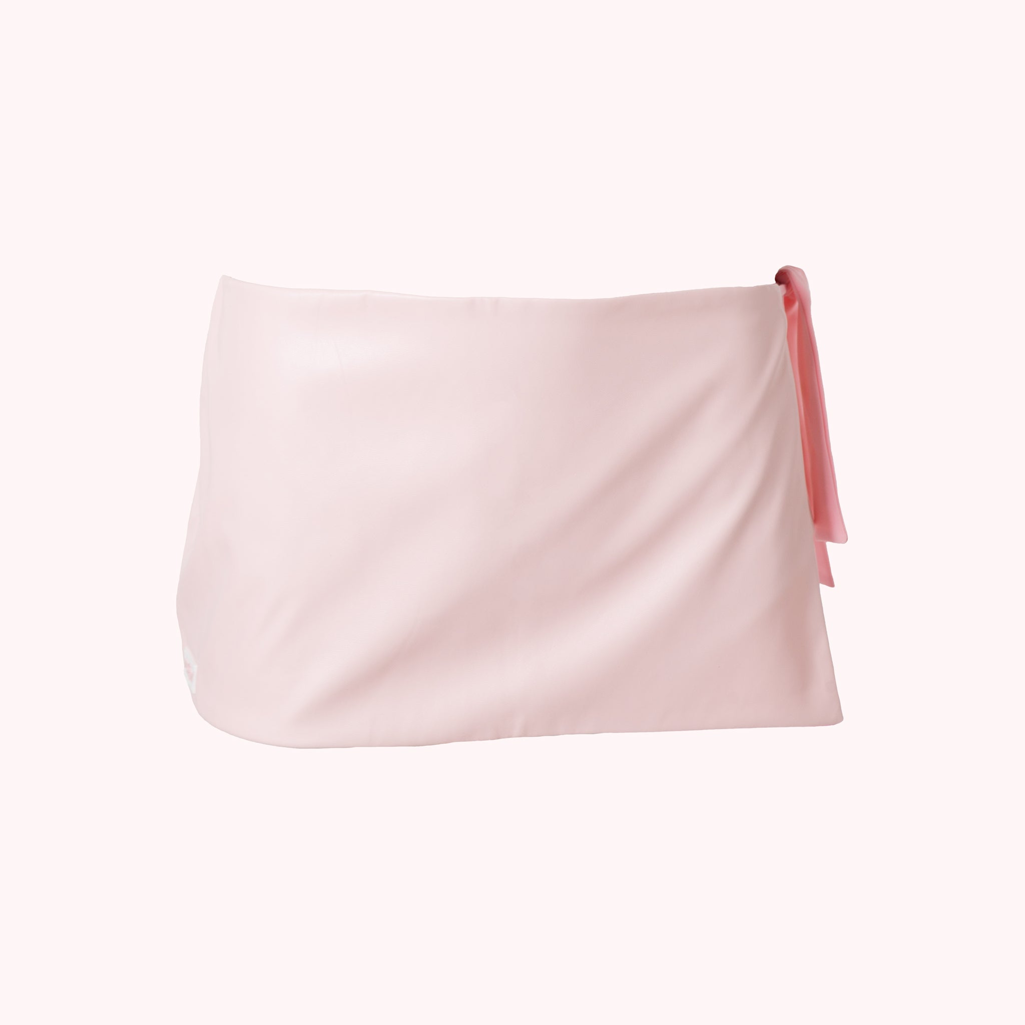 Baby Pink Eco-Leather Mini Wrap Skirt