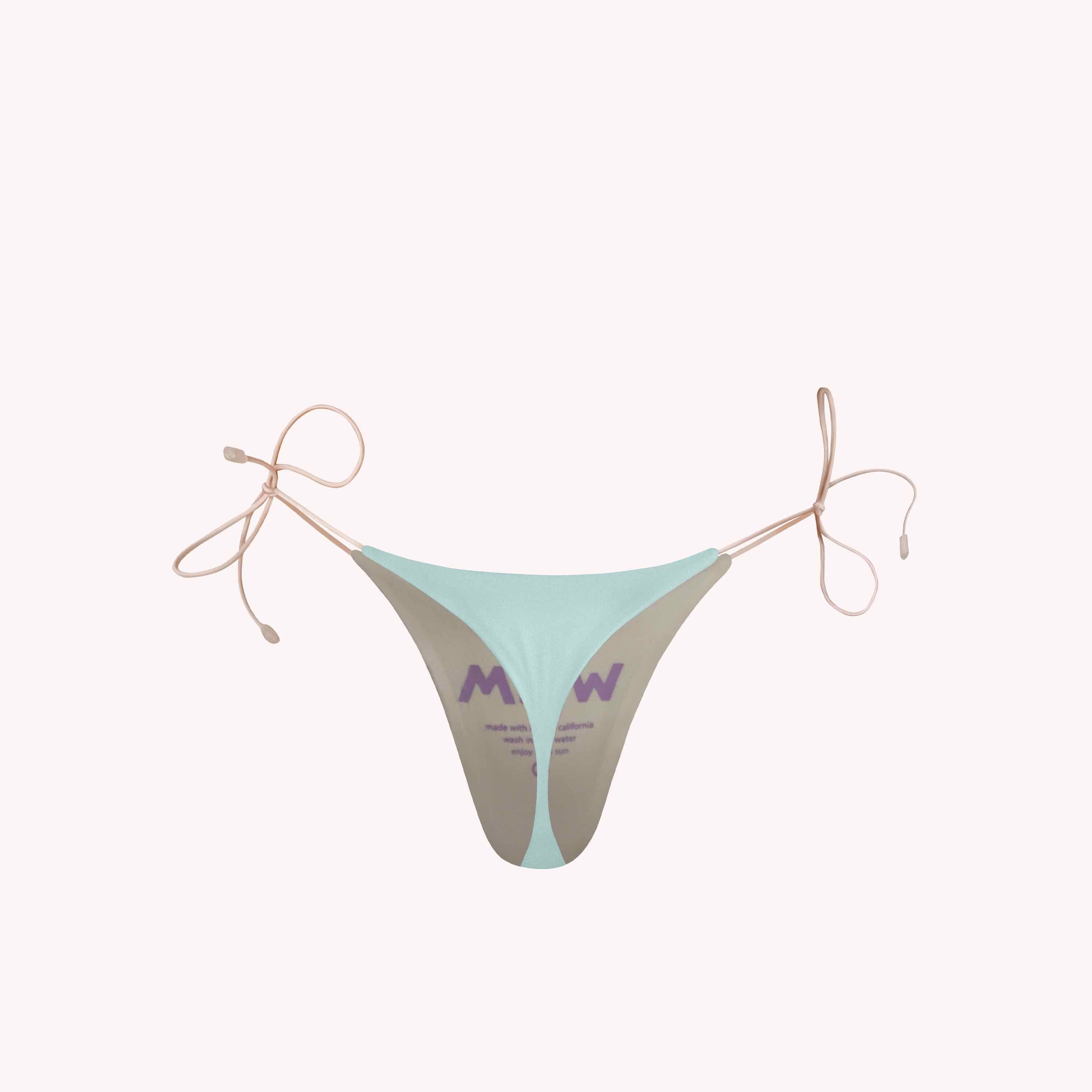 opal blue thong bikini bottom