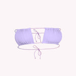 lavender purple gathered bikini top
