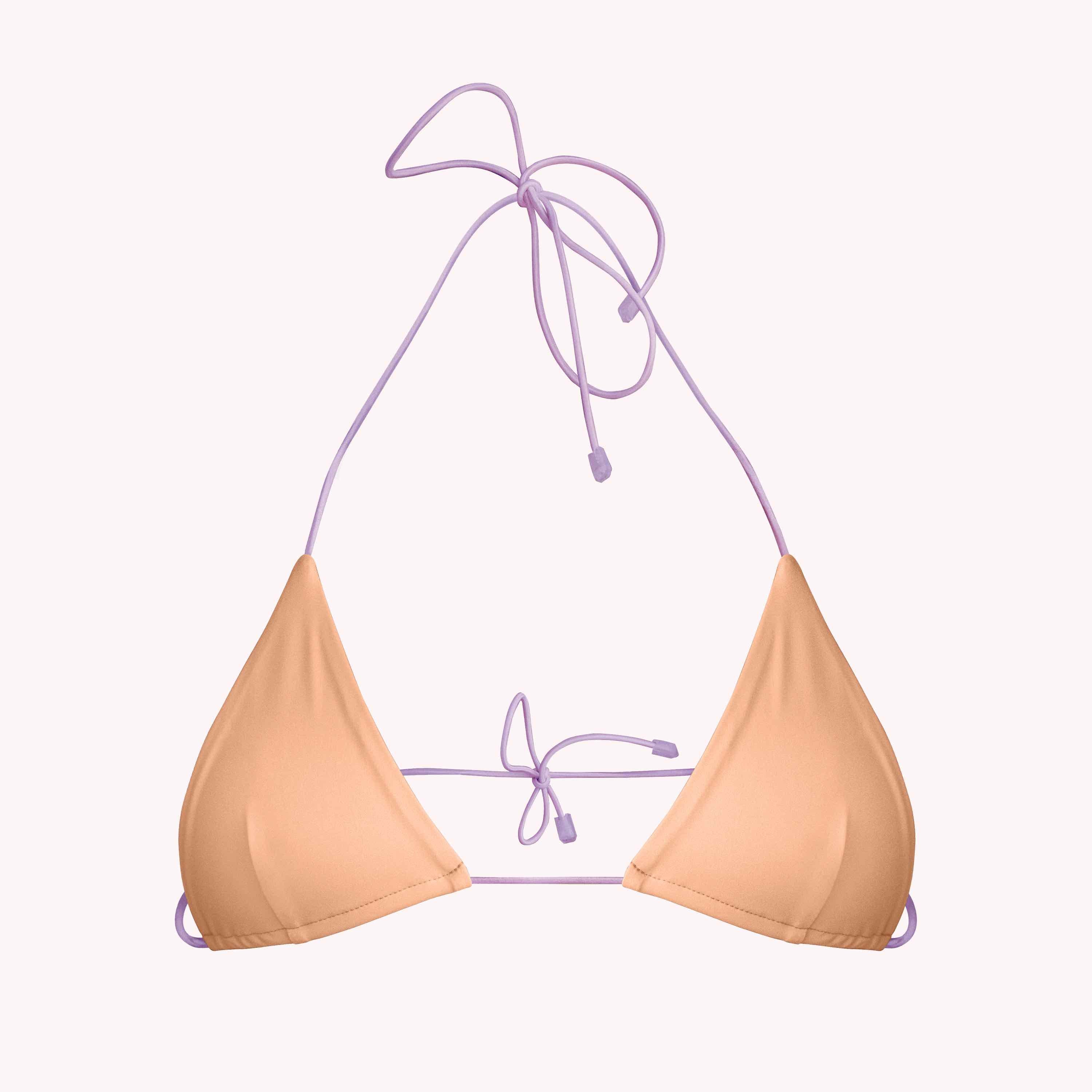 melon pastel triangle bikini top